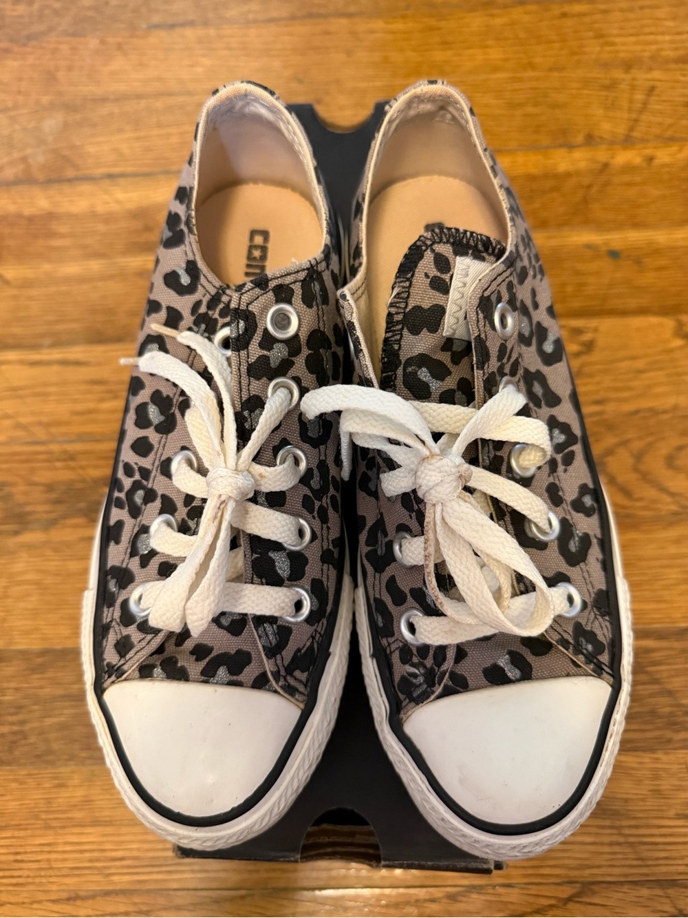 Converse Kids Leopard Print Canvas Sneakers - White Laces